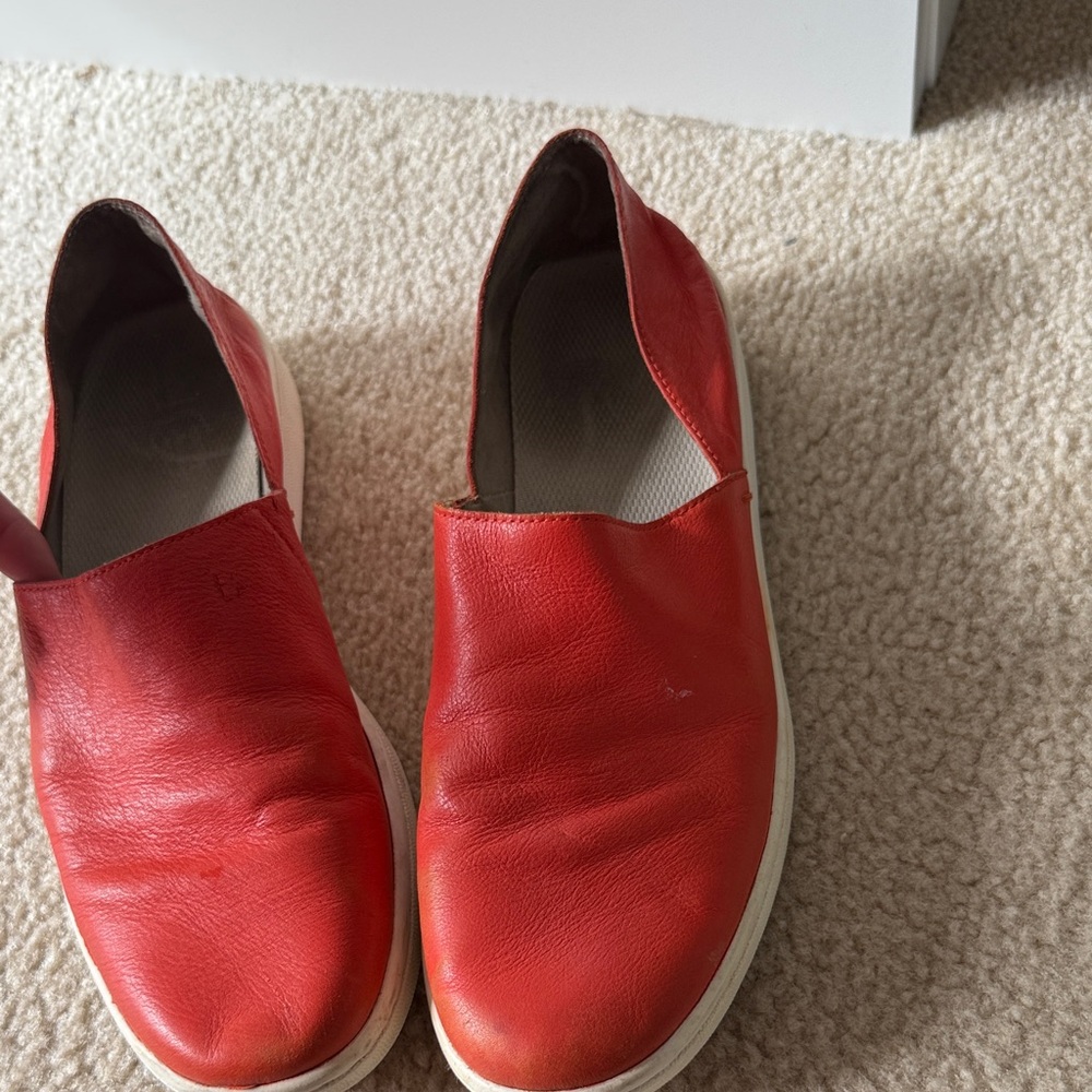 Eileen Fisher Orange Leather Flats